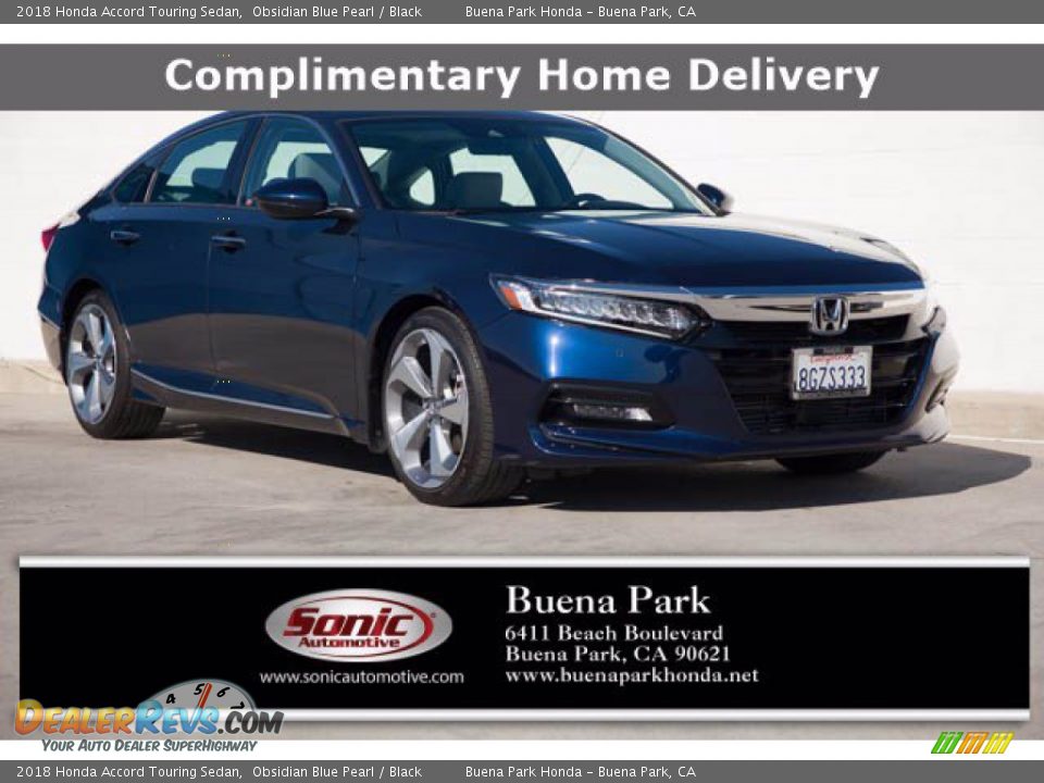 2018 Honda Accord Touring Sedan Obsidian Blue Pearl / Black Photo #1