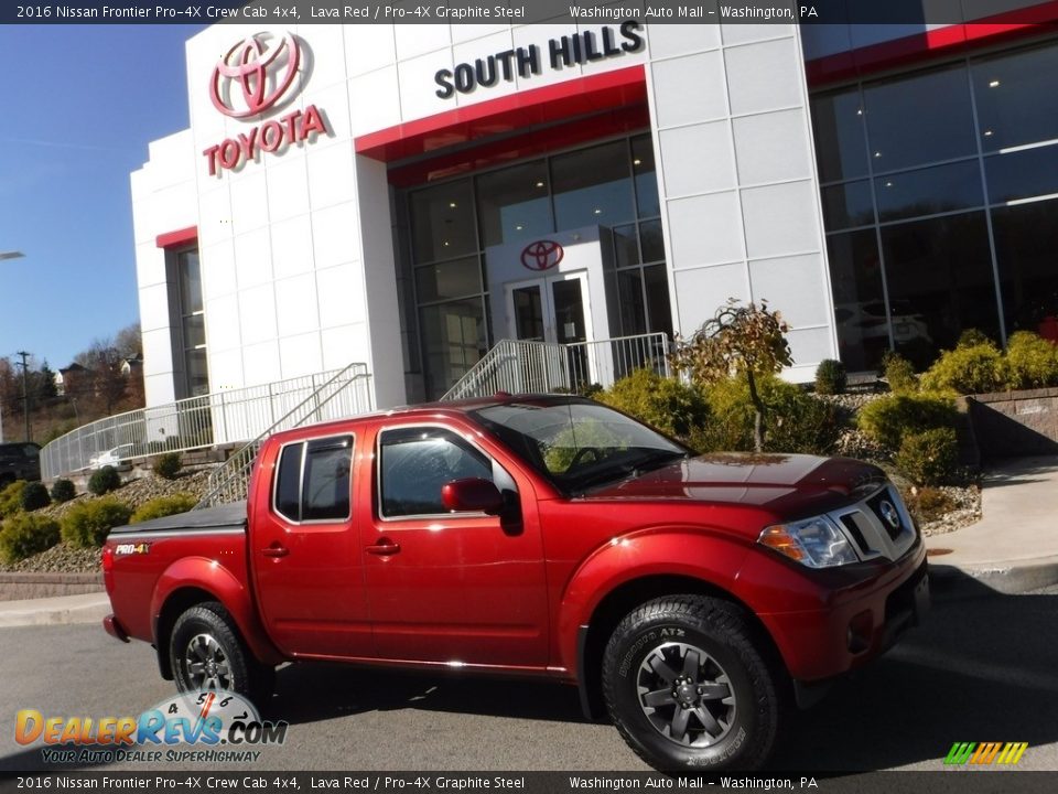 2016 Nissan Frontier Pro-4X Crew Cab 4x4 Lava Red / Pro-4X Graphite Steel Photo #2