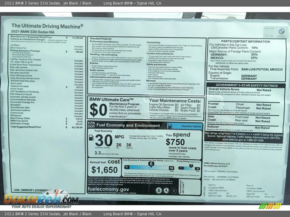 2021 BMW 3 Series 330i Sedan Jet Black / Black Photo #17