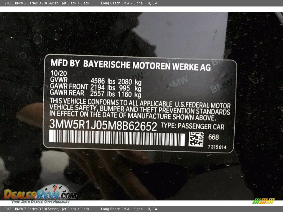2021 BMW 3 Series 330i Sedan Jet Black / Black Photo #18