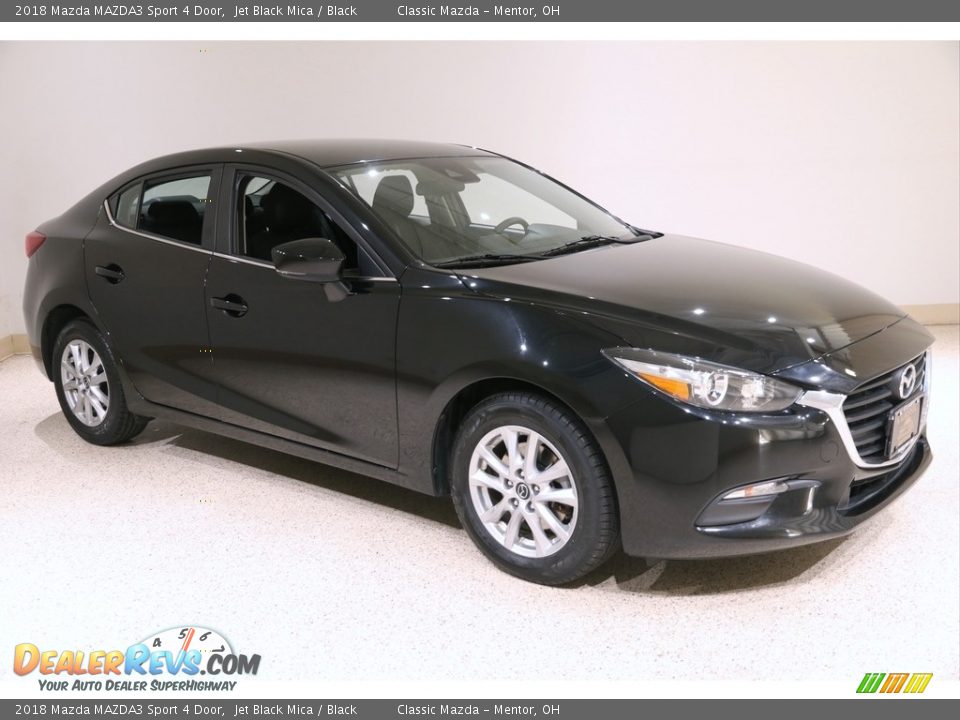 2018 Mazda MAZDA3 Sport 4 Door Jet Black Mica / Black Photo #1