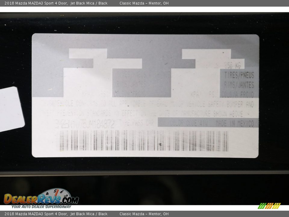 2018 Mazda MAZDA3 Sport 4 Door Jet Black Mica / Black Photo #19