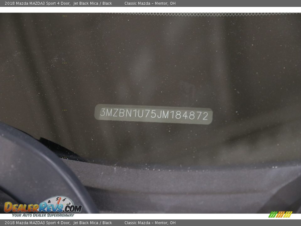 2018 Mazda MAZDA3 Sport 4 Door Jet Black Mica / Black Photo #20