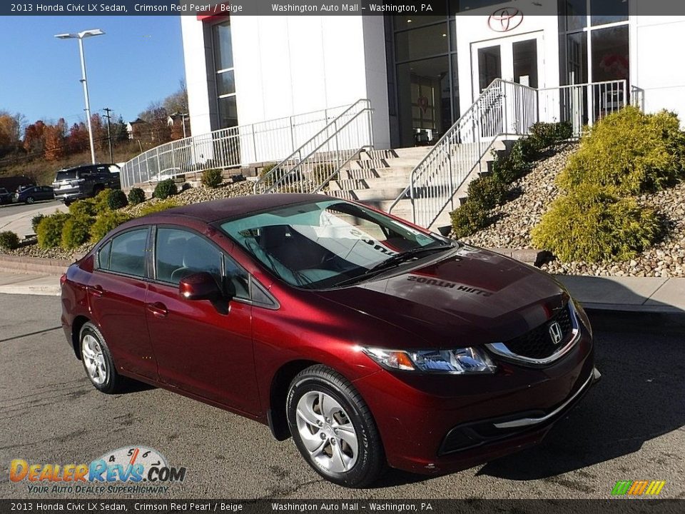 2013 Honda Civic LX Sedan Crimson Red Pearl / Beige Photo #1