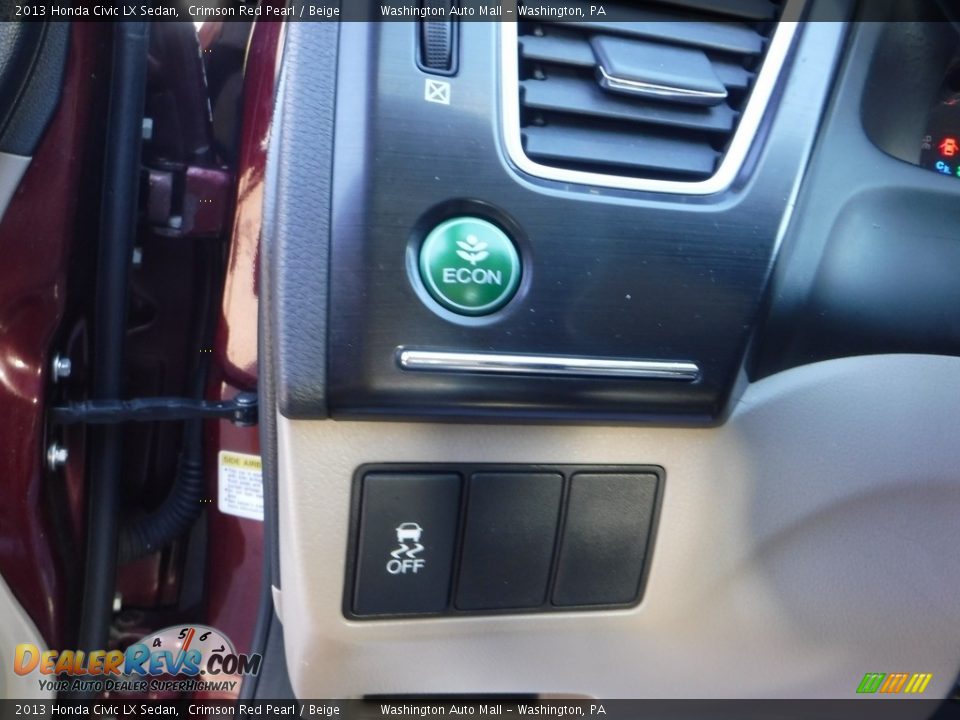 2013 Honda Civic LX Sedan Crimson Red Pearl / Beige Photo #4