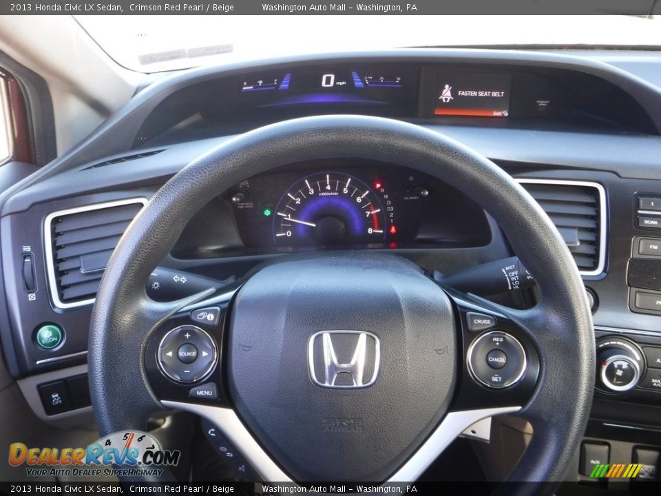 2013 Honda Civic LX Sedan Crimson Red Pearl / Beige Photo #5