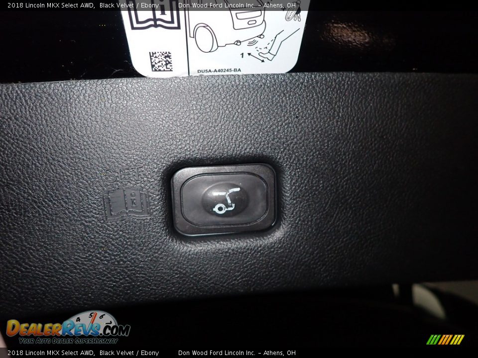 2018 Lincoln MKX Select AWD Black Velvet / Ebony Photo #14