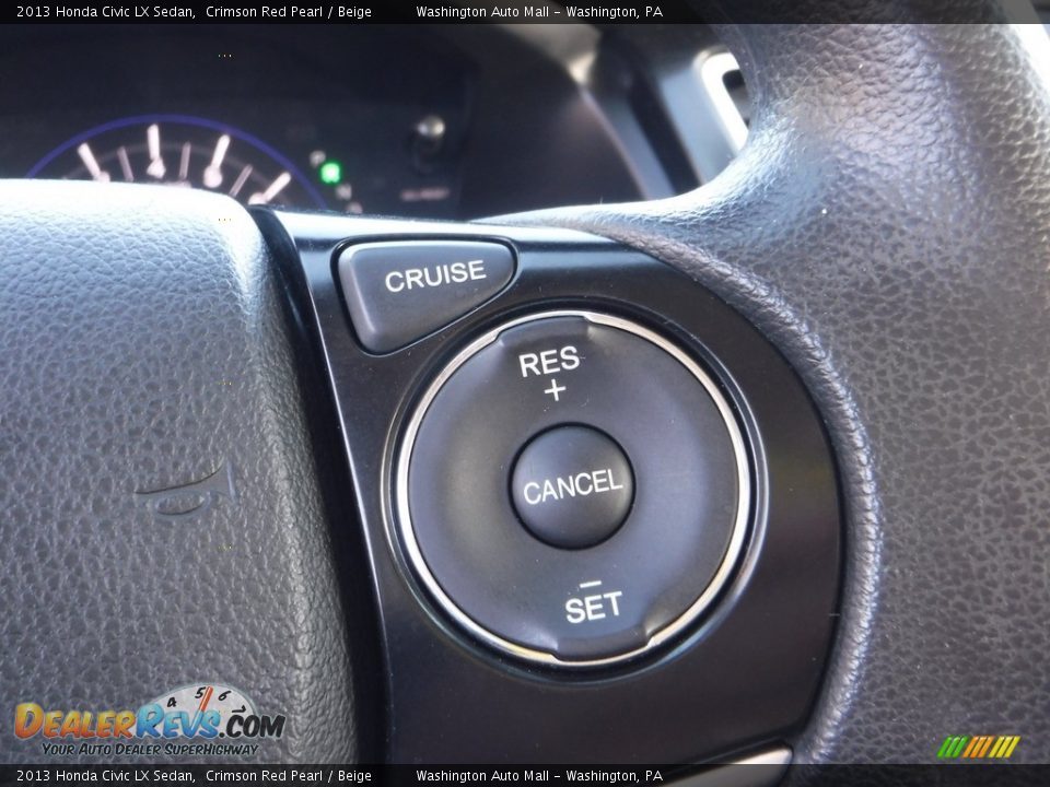 2013 Honda Civic LX Sedan Crimson Red Pearl / Beige Photo #8