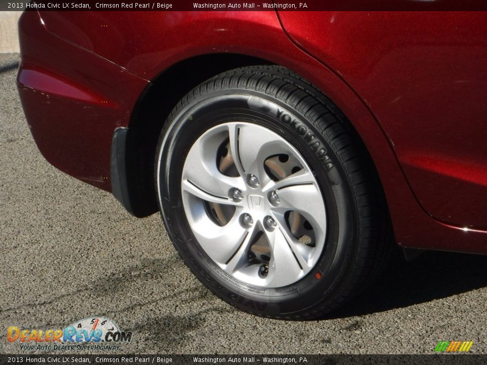 2013 Honda Civic LX Sedan Crimson Red Pearl / Beige Photo #9