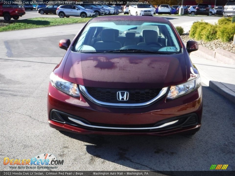2013 Honda Civic LX Sedan Crimson Red Pearl / Beige Photo #10