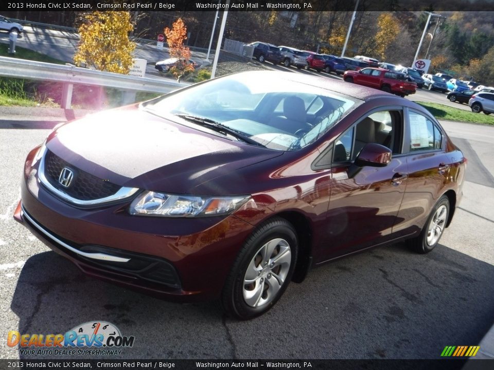 2013 Honda Civic LX Sedan Crimson Red Pearl / Beige Photo #11