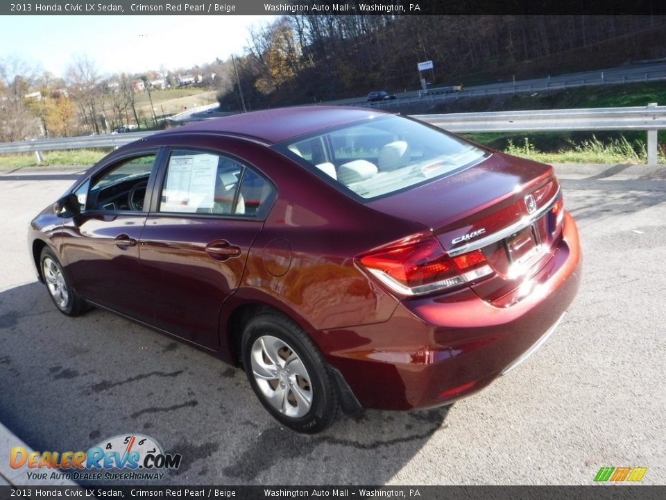 2013 Honda Civic LX Sedan Crimson Red Pearl / Beige Photo #13