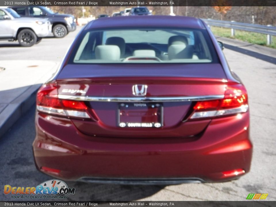 2013 Honda Civic LX Sedan Crimson Red Pearl / Beige Photo #14