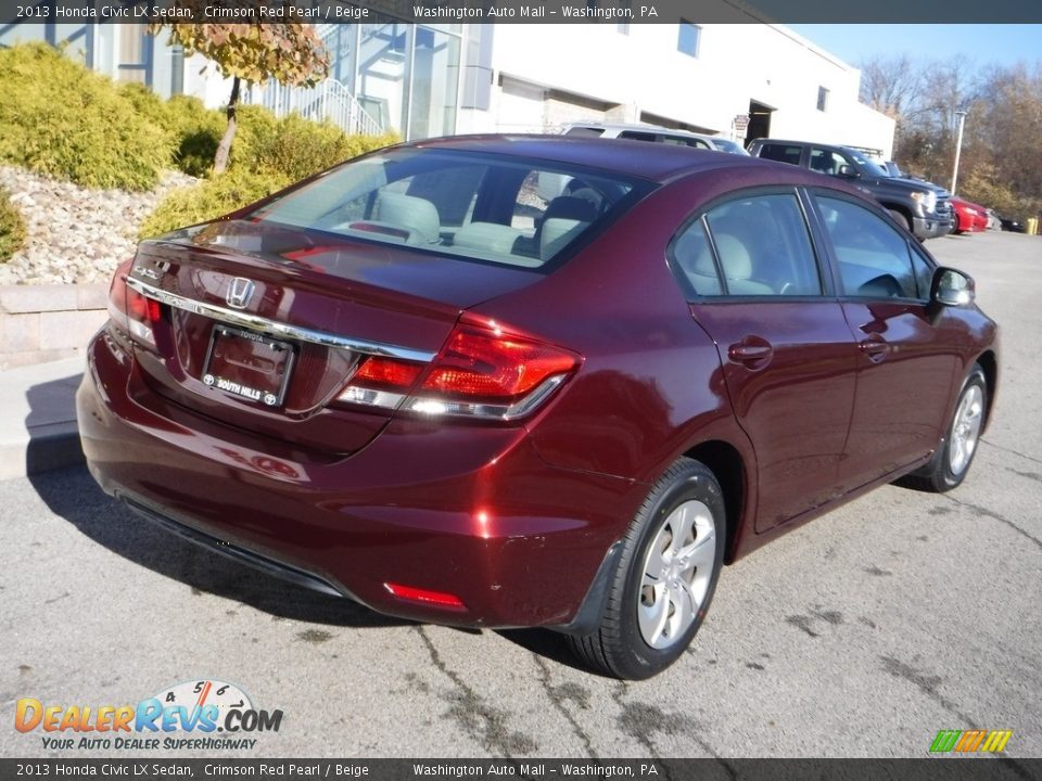 2013 Honda Civic LX Sedan Crimson Red Pearl / Beige Photo #15