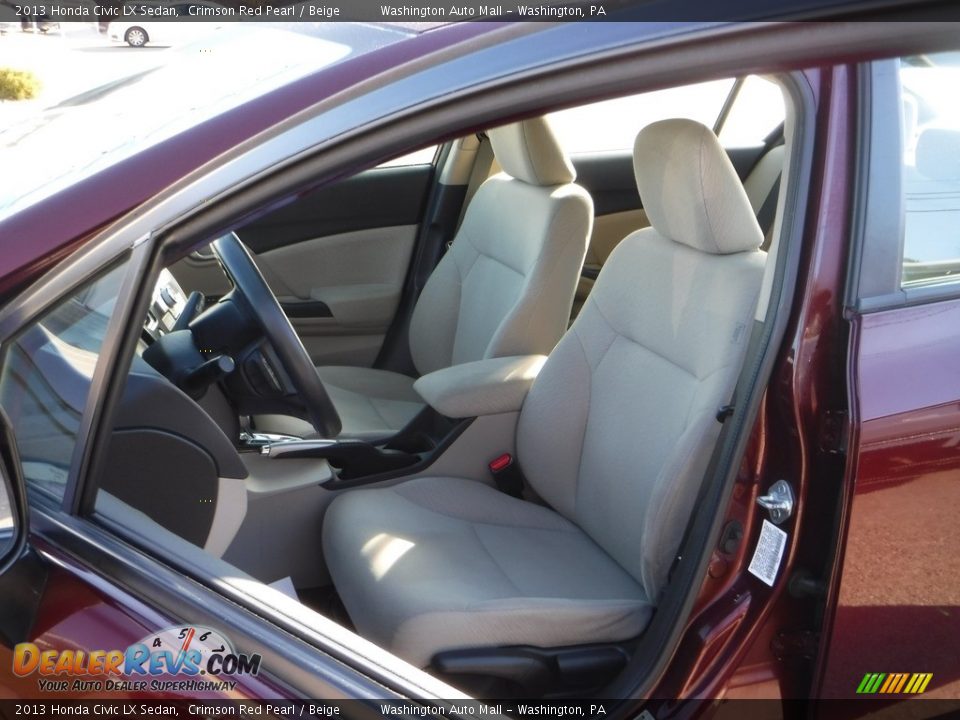 2013 Honda Civic LX Sedan Crimson Red Pearl / Beige Photo #17