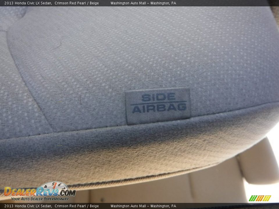2013 Honda Civic LX Sedan Crimson Red Pearl / Beige Photo #19