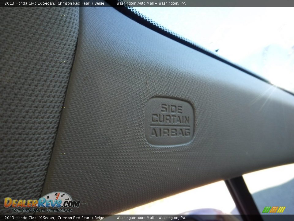 2013 Honda Civic LX Sedan Crimson Red Pearl / Beige Photo #21