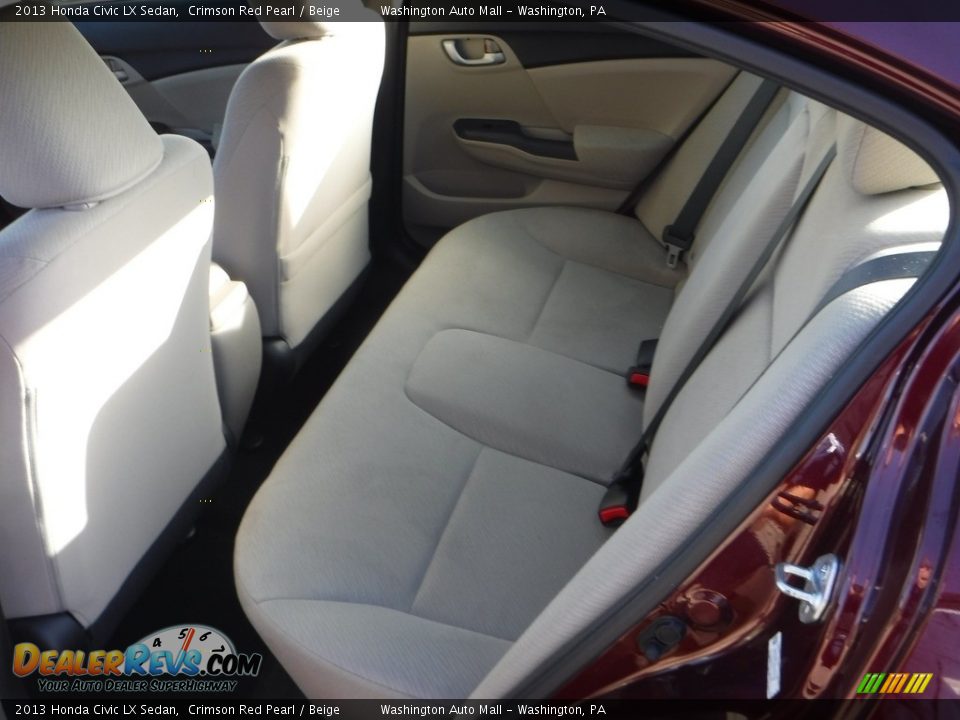 2013 Honda Civic LX Sedan Crimson Red Pearl / Beige Photo #22