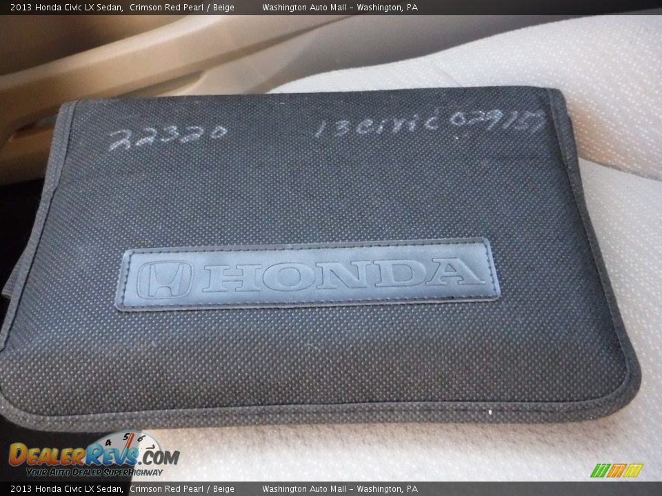 2013 Honda Civic LX Sedan Crimson Red Pearl / Beige Photo #23