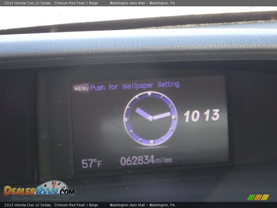 2013 Honda Civic LX Sedan Crimson Red Pearl / Beige Photo #26