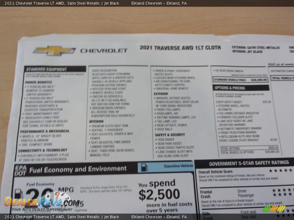 2021 Chevrolet Traverse LT AWD Satin Steel Metallic / Jet Black Photo #32