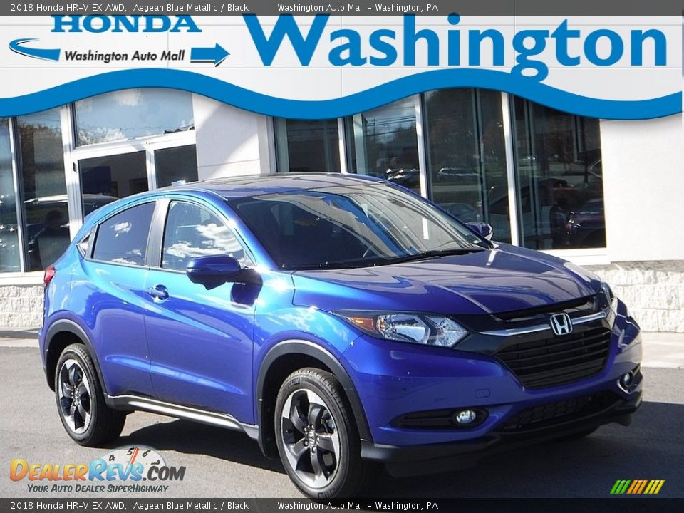 2018 Honda HR-V EX AWD Aegean Blue Metallic / Black Photo #1