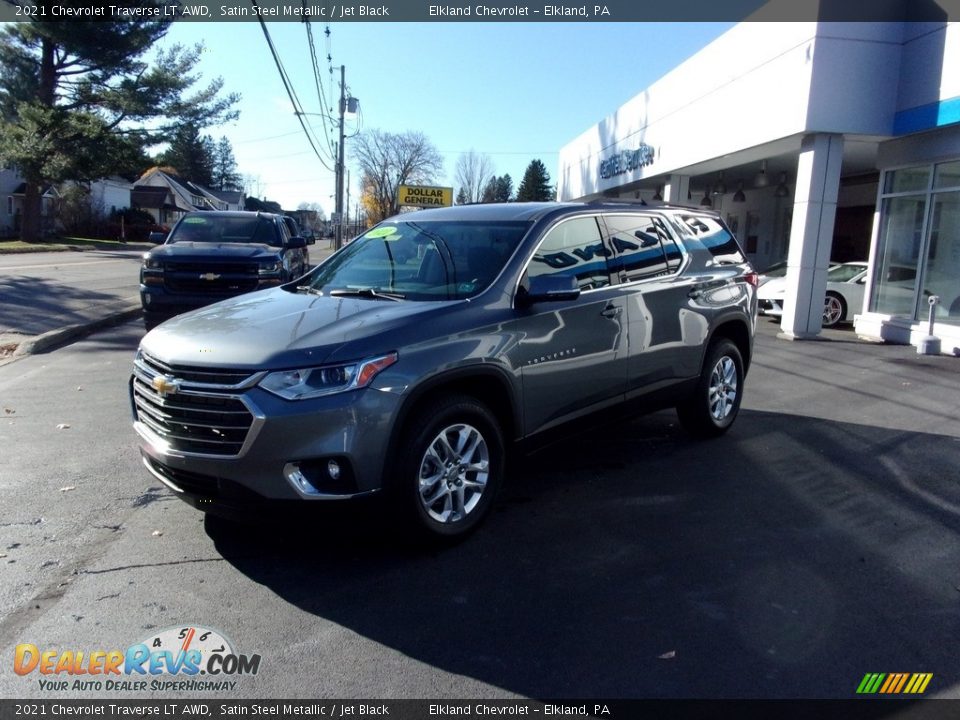 2021 Chevrolet Traverse LT AWD Satin Steel Metallic / Jet Black Photo #7