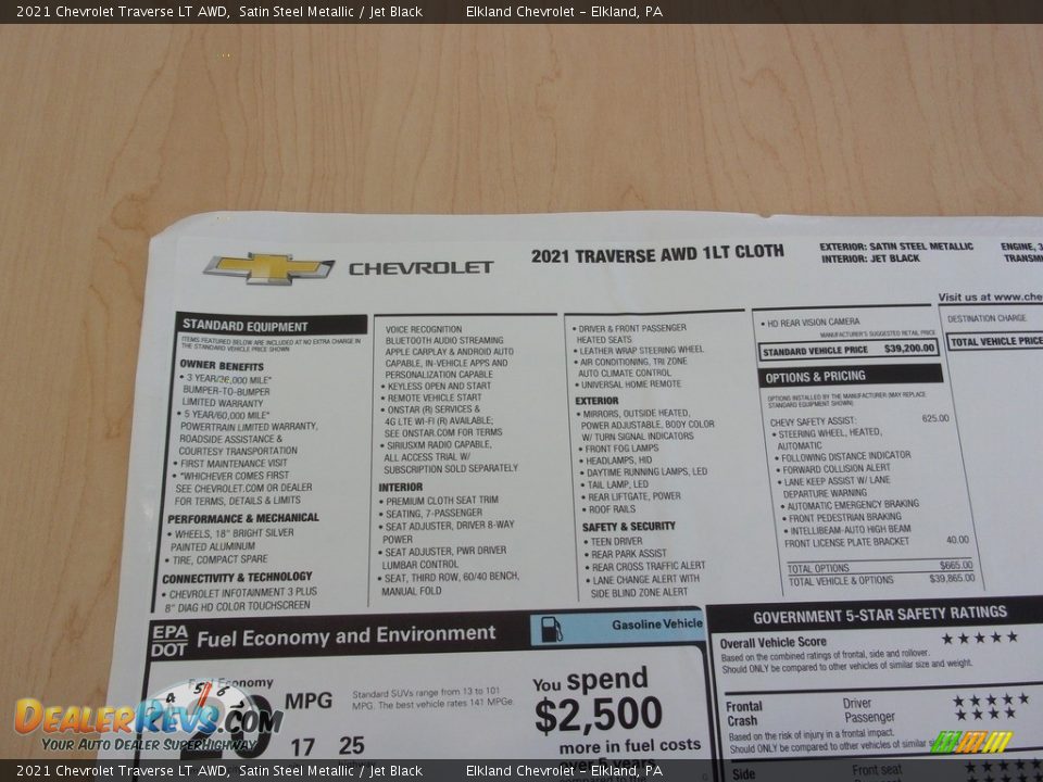 2021 Chevrolet Traverse LT AWD Satin Steel Metallic / Jet Black Photo #35