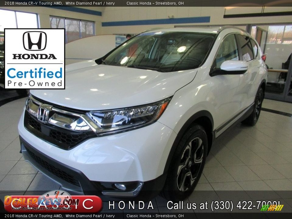 2018 Honda CR-V Touring AWD White Diamond Pearl / Ivory Photo #1