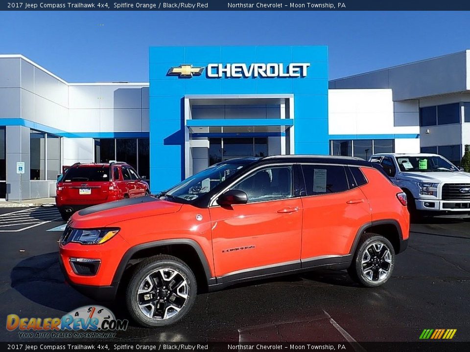 2017 Jeep Compass Trailhawk 4x4 Spitfire Orange / Black/Ruby Red Photo #1