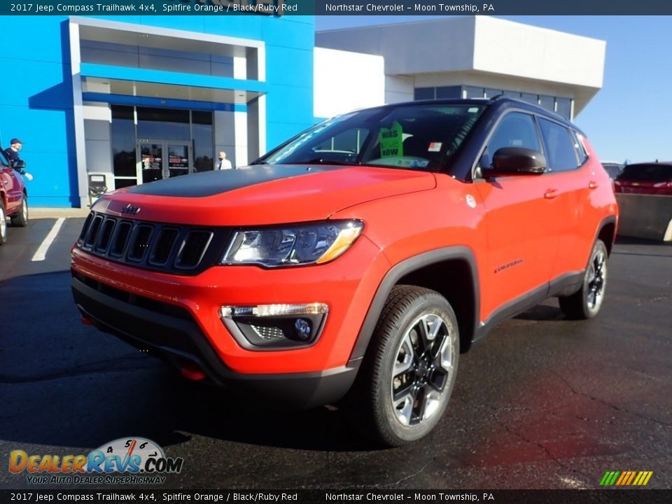 2017 Jeep Compass Trailhawk 4x4 Spitfire Orange / Black/Ruby Red Photo #2