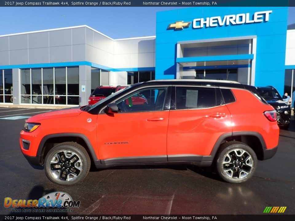 2017 Jeep Compass Trailhawk 4x4 Spitfire Orange / Black/Ruby Red Photo #3