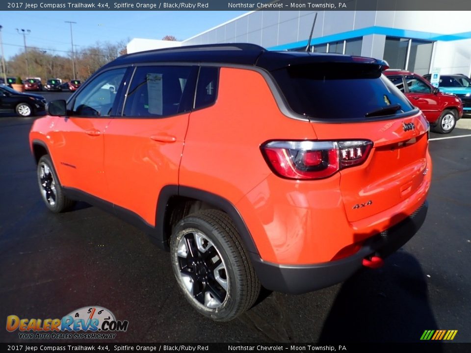 2017 Jeep Compass Trailhawk 4x4 Spitfire Orange / Black/Ruby Red Photo #4