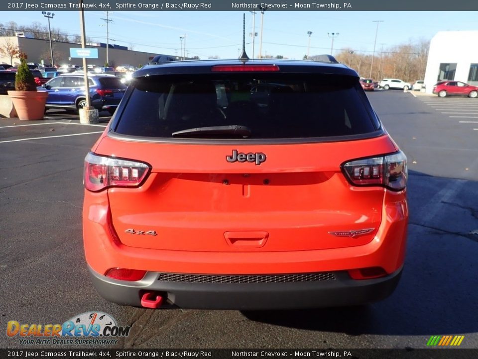 2017 Jeep Compass Trailhawk 4x4 Spitfire Orange / Black/Ruby Red Photo #6