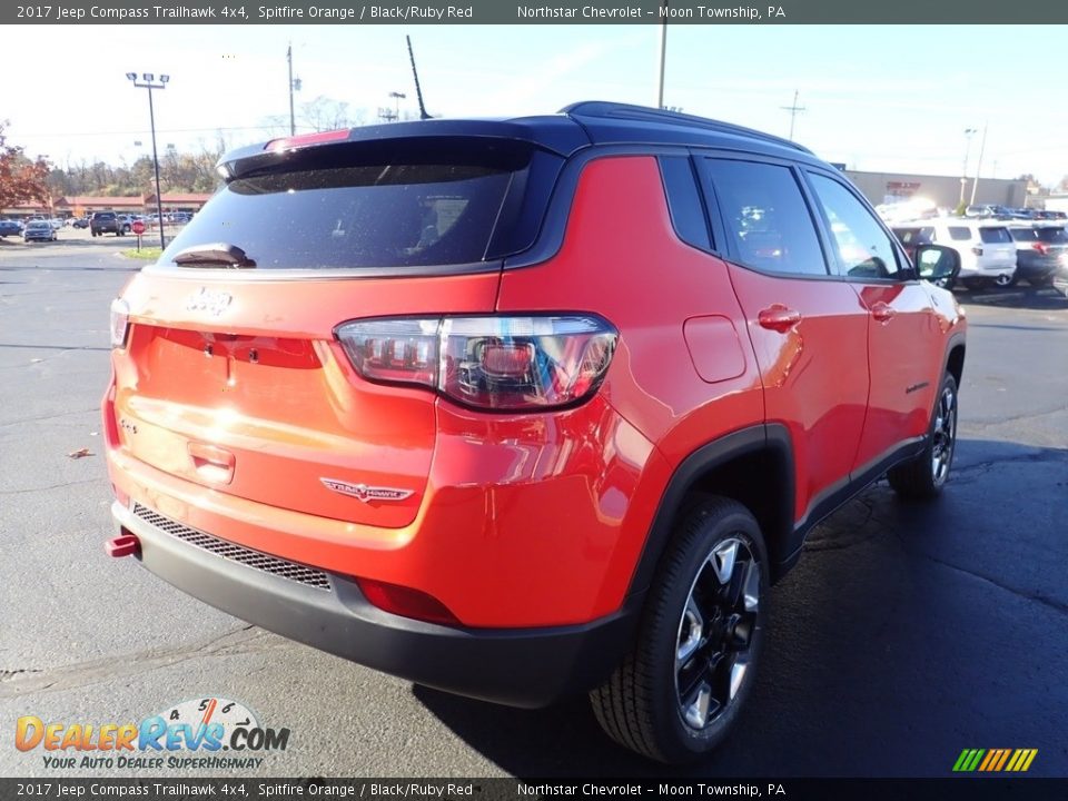 2017 Jeep Compass Trailhawk 4x4 Spitfire Orange / Black/Ruby Red Photo #8