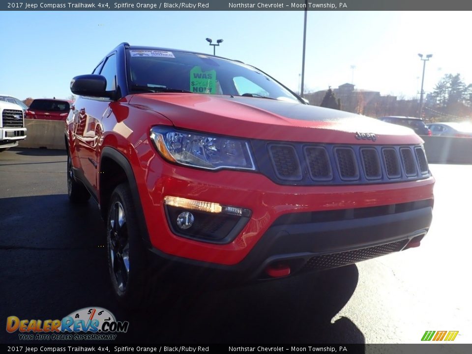 2017 Jeep Compass Trailhawk 4x4 Spitfire Orange / Black/Ruby Red Photo #11