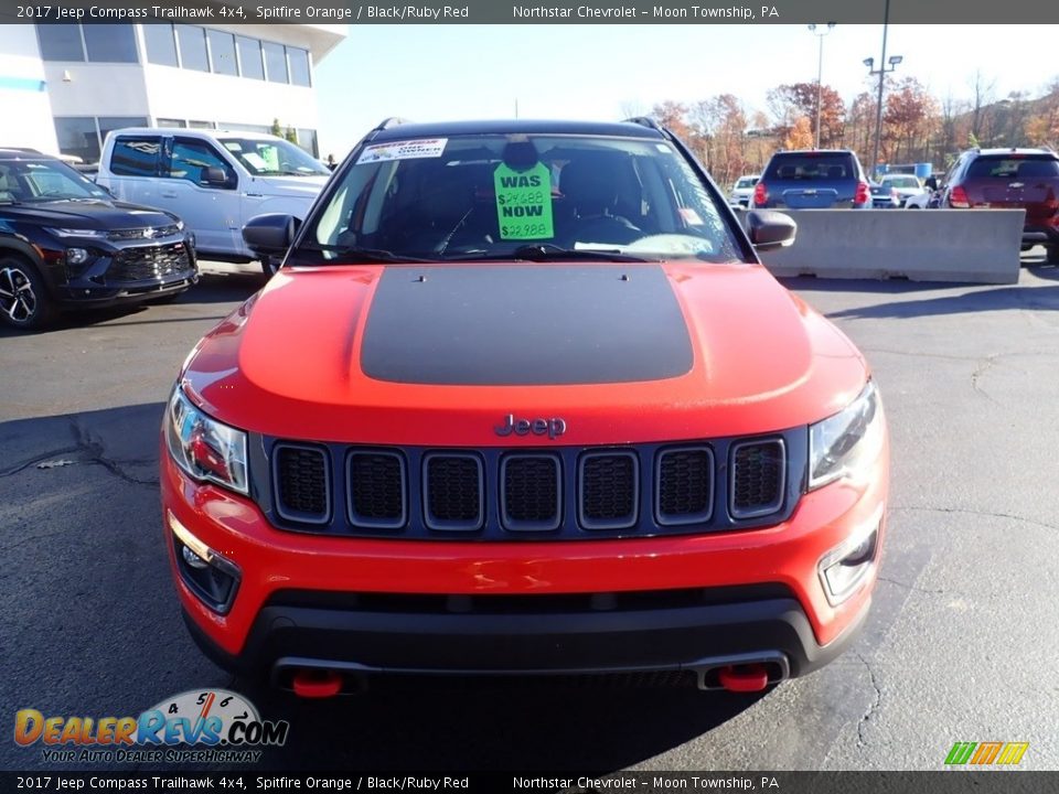 2017 Jeep Compass Trailhawk 4x4 Spitfire Orange / Black/Ruby Red Photo #12