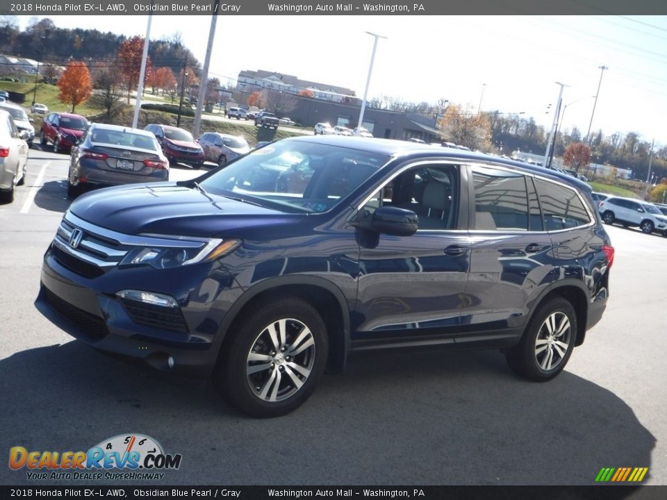 2018 Honda Pilot EX-L AWD Obsidian Blue Pearl / Gray Photo #6