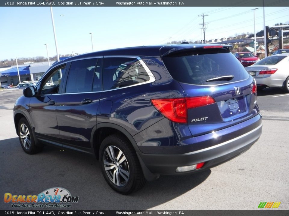 2018 Honda Pilot EX-L AWD Obsidian Blue Pearl / Gray Photo #8