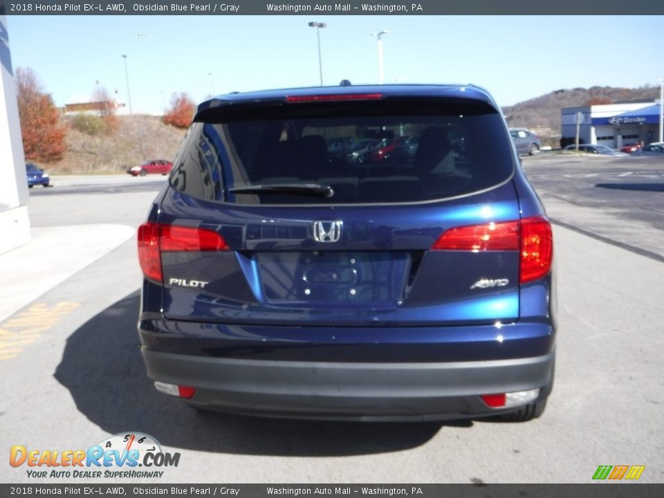 2018 Honda Pilot EX-L AWD Obsidian Blue Pearl / Gray Photo #9