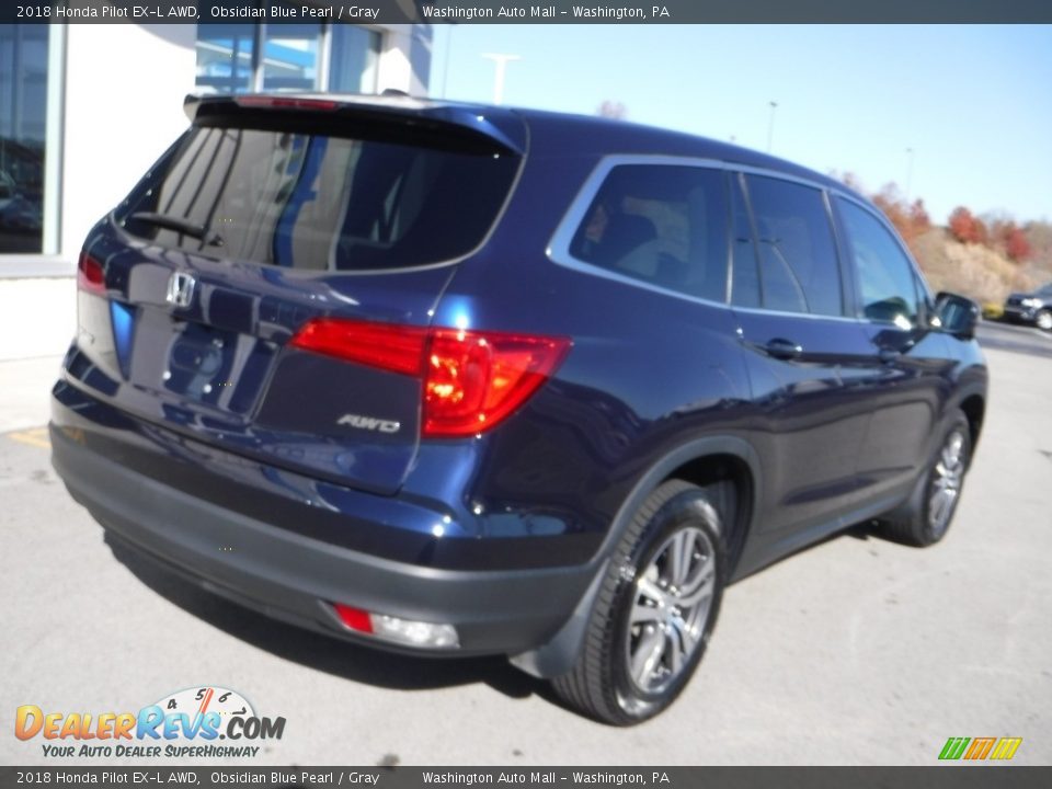 2018 Honda Pilot EX-L AWD Obsidian Blue Pearl / Gray Photo #10