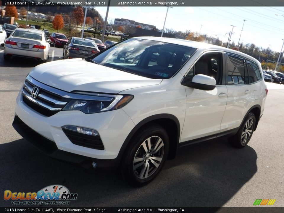 2018 Honda Pilot EX-L AWD White Diamond Pearl / Beige Photo #6