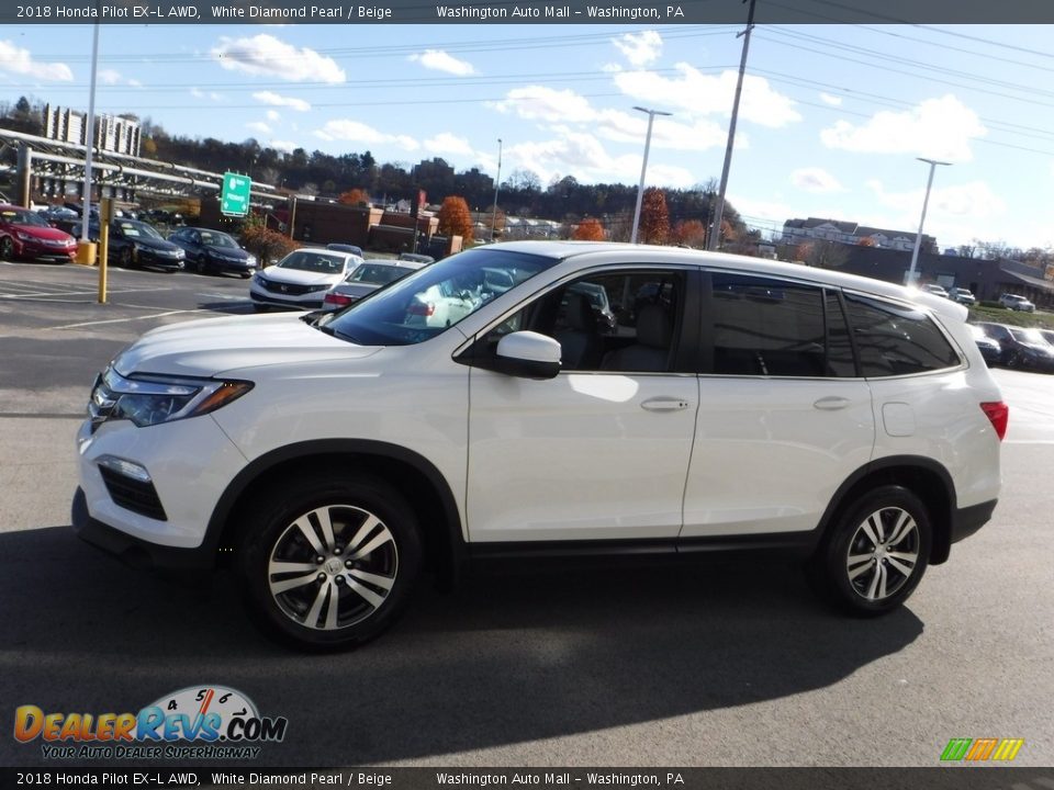 2018 Honda Pilot EX-L AWD White Diamond Pearl / Beige Photo #7