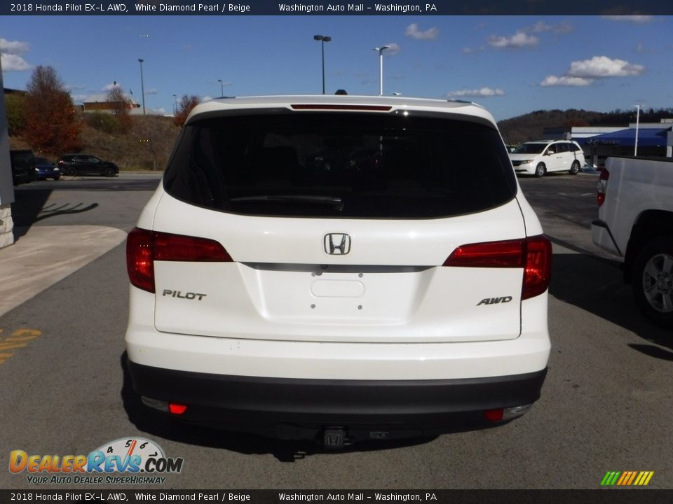 2018 Honda Pilot EX-L AWD White Diamond Pearl / Beige Photo #8