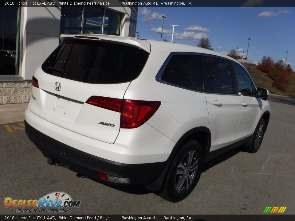 2018 Honda Pilot EX-L AWD White Diamond Pearl / Beige Photo #9