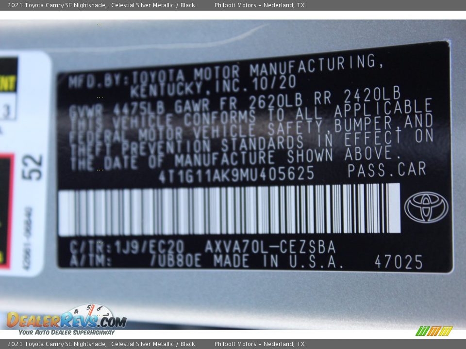 2021 Toyota Camry SE Nightshade Celestial Silver Metallic / Black Photo #23