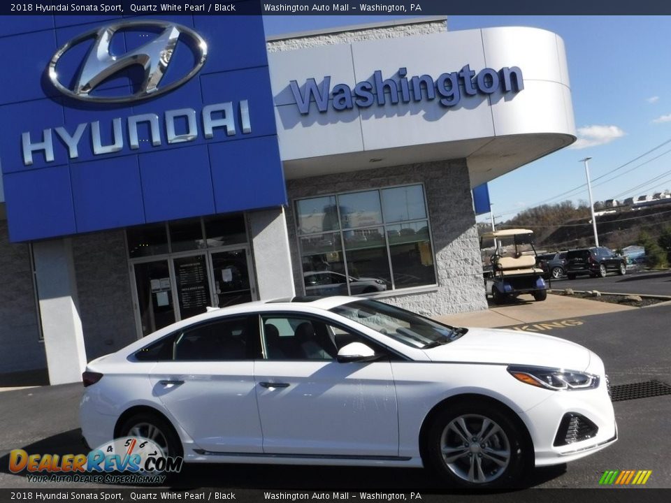 2018 Hyundai Sonata Sport Quartz White Pearl / Black Photo #2