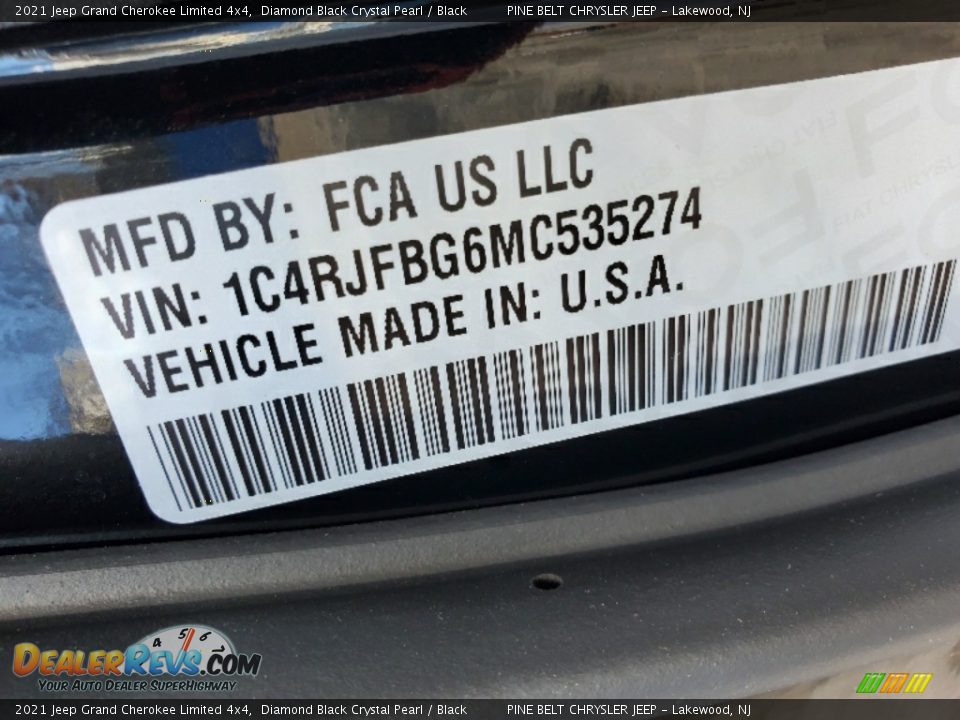 2021 Jeep Grand Cherokee Limited 4x4 Diamond Black Crystal Pearl / Black Photo #13