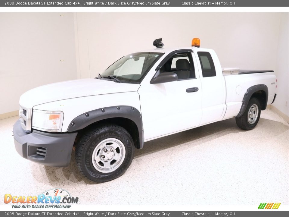 Bright White 2008 Dodge Dakota ST Extended Cab 4x4 Photo #3