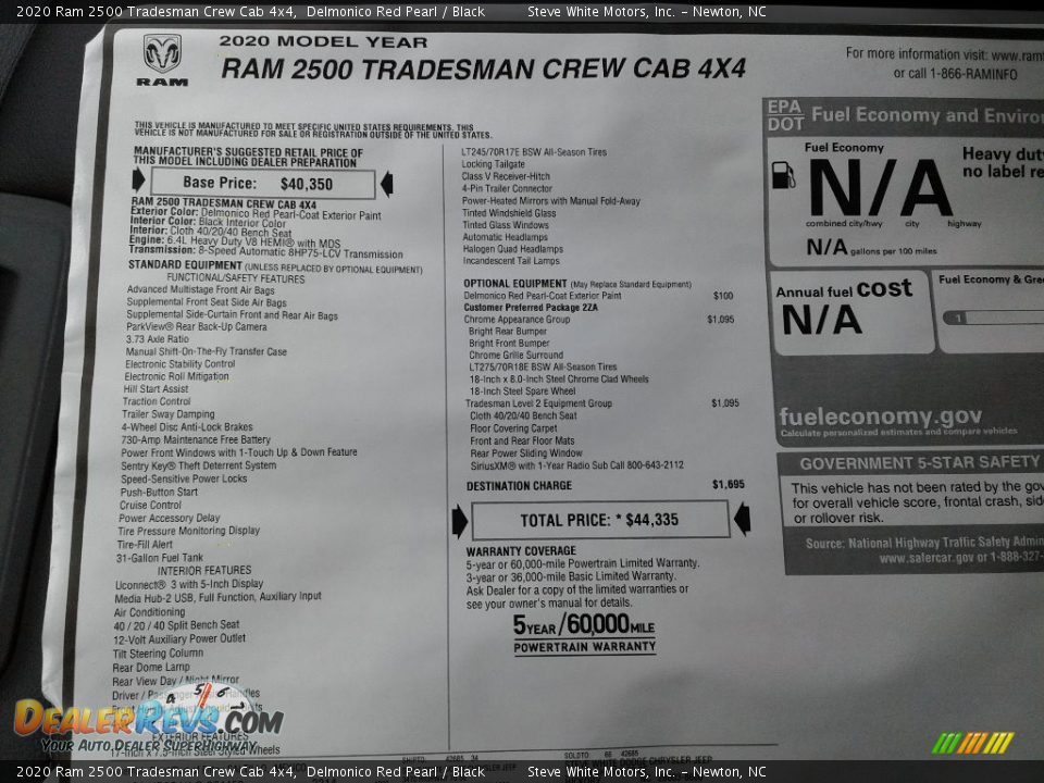 2020 Ram 2500 Tradesman Crew Cab 4x4 Delmonico Red Pearl / Black Photo #26